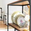 imageSimple Houseware Vertical Plate Stand Holder Dish Rack Dinnerware Organizer with Elegant Wire Design 6Compartment Black