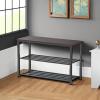 imageSimple Houseware Wood Top Shoe Storage Bench for Entryway Rustic BrownDark Brown