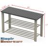 imageSimple Houseware Wood Top Shoe Storage Bench for Entryway Rustic BrownGrey