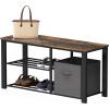 imageSimple Houseware Wood Top Shoe Storage Bench for Entryway Rustic BrownRustic Brown