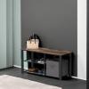 imageSimple Houseware Wood Top Shoe Storage Bench for Entryway Rustic BrownRustic Brown