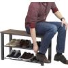 imageSimple Houseware Wood Top Shoe Storage Bench for Entryway Rustic BrownRustic Brown