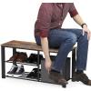 imageSimple Houseware Wood Top Shoe Storage Bench for Entryway Rustic BrownRustic Brown