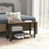 imageSimple Houseware Wood Top Shoe Storage Bench for Entryway Rustic BrownRustic Brown