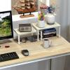 imageSimple Houseware Wooden Top Expandable Stackable Kitchen Cabinet and Counter Shelf Organizer Rustic BrownMaple