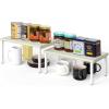 imageSimple Houseware Wooden Top Expandable Stackable Kitchen Cabinet and Counter Shelf Organizer Rustic BrownMaple
