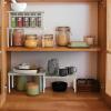 imageSimple Houseware Wooden Top Expandable Stackable Kitchen Cabinet and Counter Shelf Organizer Rustic BrownMaple