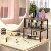 imageSimple Houseware Wooden Top Expandable Stackable Kitchen Cabinet and Counter Shelf Organizer Rustic BrownRustic Brown