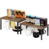 imageSimple Houseware Wooden Top Expandable Stackable Kitchen Cabinet and Counter Shelf Organizer Rustic BrownRustic Brown