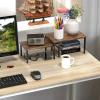 imageSimple Houseware Wooden Top Expandable Stackable Kitchen Cabinet and Counter Shelf Organizer Rustic BrownRustic Brown