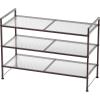 imageSIMPLE HOUSEWARE 3Tier Stackable Mesh Shoe Rack SilverBronze
