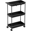 imageSIMPLE HOUSEWARE Standard 3Tier Slim Rolling Storage Cart WhiteBlack