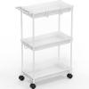 imageSIMPLE HOUSEWARE Standard 3Tier Slim Rolling Storage Cart WhiteWhite