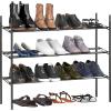imageSimple Houseware 4Tier Expandable and Stackable Shoe Racks with Shelves for 16 Pairs of Shoes Black3Tier