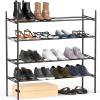 imageSimple Houseware 4Tier Expandable and Stackable Shoe Racks with Shelves for 16 Pairs of Shoes Black4Tier