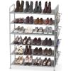 imageSimple Houseware 6Tier Shoe Rack Storage Organizer wSide Hanging Bag GreyGrey