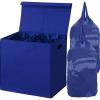 imageSimple Houseware Double Laundry Hamper with Lid and Removable Bags BlackDark Blue
