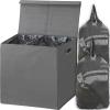 imageSimple Houseware Double Laundry Hamper with Lid and Removable Bags BlackDark Grey