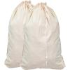 imageSimple Houseware Extra Large Natural Cotton Laundry Bag Beige 28quot x 36quot  2 Pack2 Pack