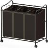 imageSimple Houseware HeavyDuty 3Bag Laundry Sorter Cart SilverBronze
