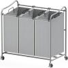 imageSimple Houseware HeavyDuty 3Bag Laundry Sorter Cart SilverSilver