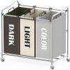 imageSimple Houseware HeavyDuty 3Bag Laundry Sorter Cart SilverSilverAssorted