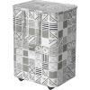 imageSimple Houseware Large 82L Laundry Basket with Wheels Handles and Mesh Cover Collapsible Fabric Hamper Geometric GrayGray