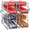 imageSimple Houseware Soda Can Organizer Stackable Rack Dispenser for PantryRefrigerator 4 Pack WhiteChrome