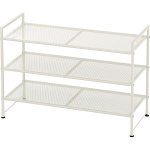 imageSIMPLE HOUSEWARE 3Tier Stackable Mesh Shoe Rack SilverWhite
