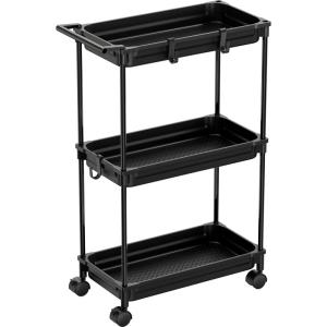 imageSIMPLE HOUSEWARE Standard 3Tier Slim Rolling Storage Cart WhiteBlack