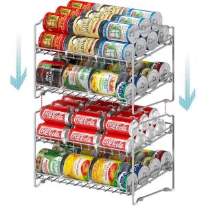 imageSimple Houseware 2 Tier Stackable Can Rack Silver 2 PackSilver