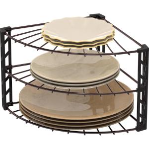 imageSimple Houseware 3Tier Counter Corner Shelf Organizer SilverBronze