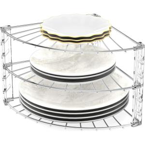 imageSimple Houseware 3Tier Counter Corner Shelf Organizer SilverChrome