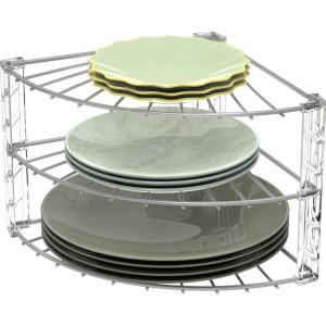 imageSimple Houseware 3Tier Counter Corner Shelf Organizer SilverSilver