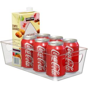 imageSimple Houseware Clear Storage Bins Organizer for Freezer  Fridge  Pantry 12 x 62 x 34 4 Packs1 Pack  12 x 6 x 34