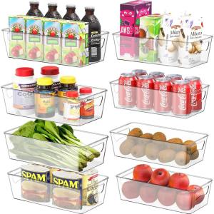 imageSimple Houseware Clear Storage Bins Organizer for Freezer  Fridge  Pantry 12 x 62 x 34 4 Packs8 Pack  12 x 6 x 34