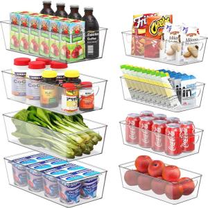 imageSimple Houseware Clear Storage Bins Organizer for Freezer  Fridge  Pantry 12 x 62 x 34 4 Packs8 Pack  Assorted Sizes2