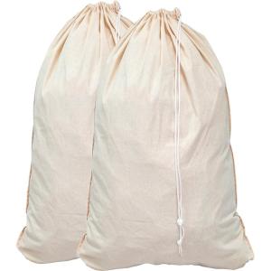 imageSimple Houseware Extra Large Natural Cotton Laundry Bag Beige 28quot x 36quot  2 Pack2 Pack