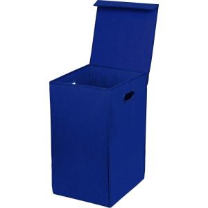 imageSimple Houseware Foldable Laundry Hamper Basket with Lid BlackDark Blue