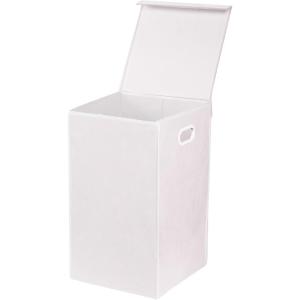 imageSimple Houseware Foldable Laundry Hamper Basket with Lid BlackWhite