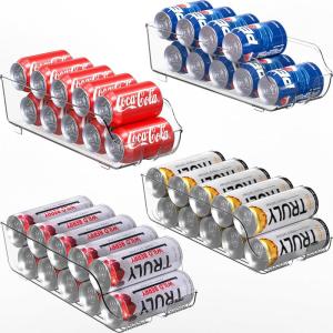 imageSimple Houseware Soda Can Organizer and Dispenser for Refrigerator  Pantry Clear Set of 24 Pack