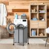 imageSimple Houseware 2Bag Heavy Duty Rolling Laundry Sorter Cart Chrome  2 Section Removable Bags and Lockable Wheels for Laundry Room OrganizationDark Gray