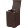 imageSimple Houseware Heavy Duty 3Bag Laundry Sorter Rolling Cart  Foldable Laundry Hamper Basket with Lid Brown