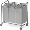 imageSimple Houseware HeavyDuty 3Bag  2Bag Laundry Sorter Cart Silver