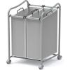 imageSimple Houseware 2Bag Heavy Duty Rolling Laundry Sorter Cart Chrome  2 Section Removable Bags and Lockable Wheels for Laundry Room OrganizationSilver