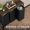 imageSimple Houseware 3Section Laundry Sorter with Tabletop Shelf 3 PullOut 10Gallon Hampers Metal Frame Laundry Organizer for Bedroom Bathroom Rustic Brown