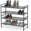 imageSimple Houseware 2Tier Stackable Mesh Shoe Rack BlackMesh Panel