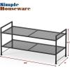 imageSimple Houseware 2Tier Stackable Mesh Shoe Rack BlackMesh Panel