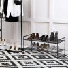 imageSimple Houseware 2Tier Stackable Mesh Shoe Rack BlackMesh Panel