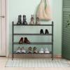imageSimple Houseware 2Tier Stackable Mesh Shoe Rack BlackMesh Panel